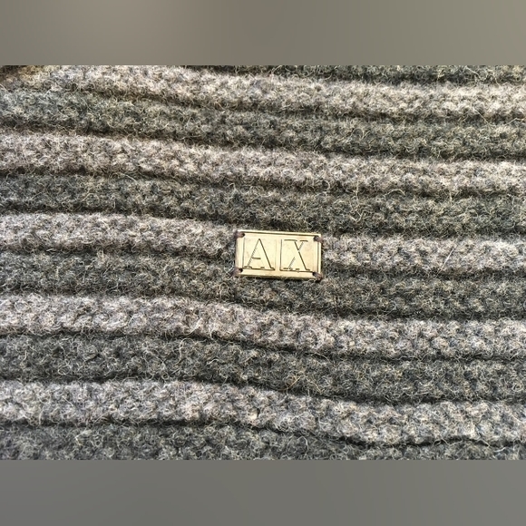 $98 New Armani Exchange A|X Extra Long Scarf Gray 100% Lambswool - Picture 3 of 8